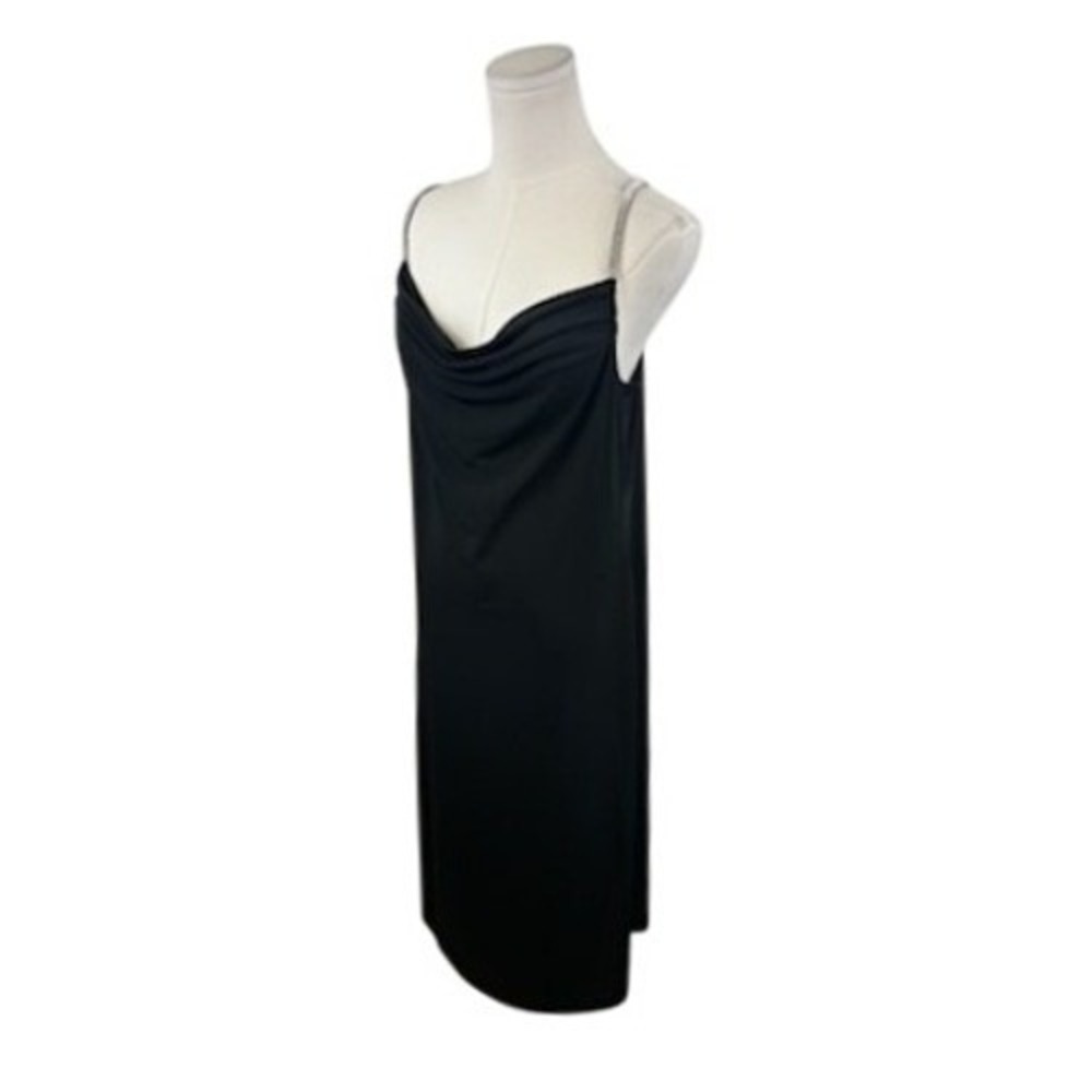 NEW Michael Kors Dress Women's Size Large Black Rhinestone Drape Neck